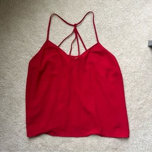 Red spaghetti strap vneck blouse